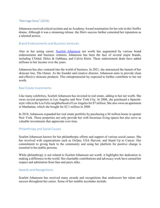 Scarlett Johansson Net Worth: A Deep Dive into the Wealth of a