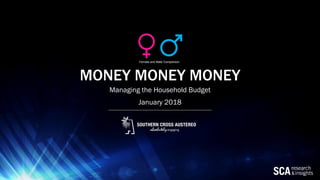 MONEY MONEY MONEY
Managing the Household Budget
January 2018
Female and Male Comparison
 
