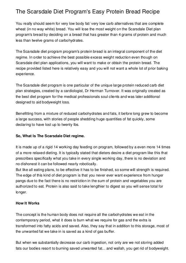 The Scarsdale Diet Program's Easy Protein Bread Recipe