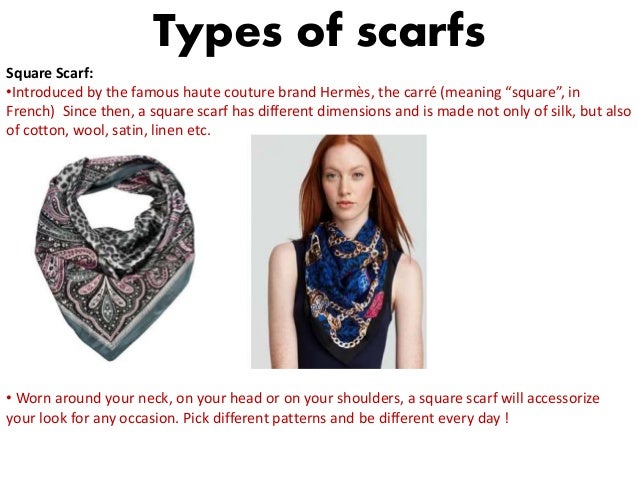 Types of scarves for women names