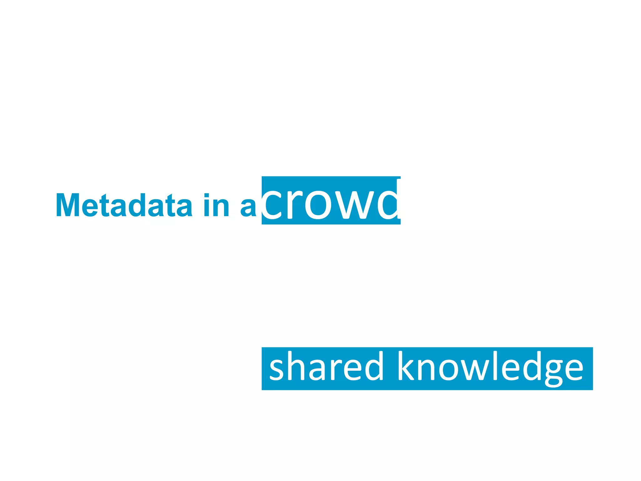 Metadata in a Crowd: Shared Knowledge Production