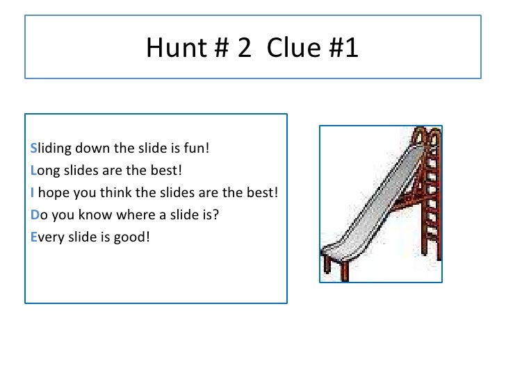 Scavenger Hunt Clues