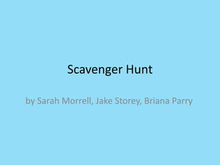 Scavenger Hunt by Sarah Morrell, Jake Storey, Briana Parry 