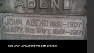 Year when John Abend was born and died