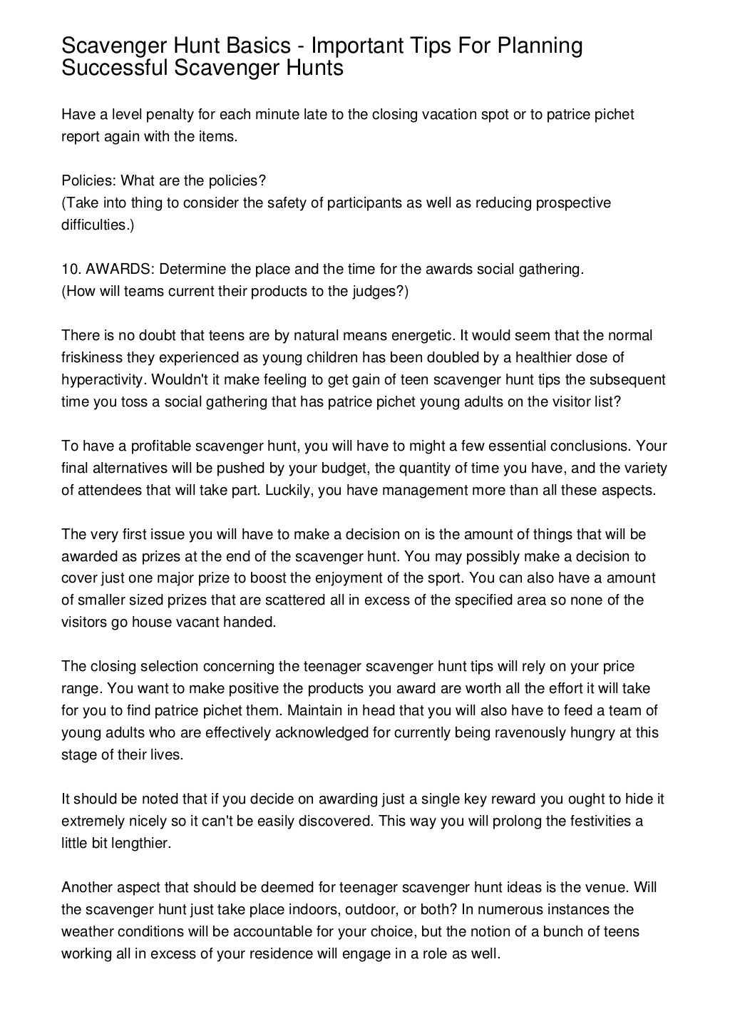 Scavenger Hunt Basics Important Tips For Planning Successful