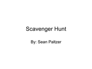 Scavenger Hunt By: Sean Paltzer 