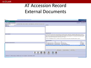 AT Accession Record
External Documents
 