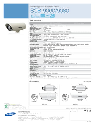 Samsung Techwin SCP-2371H Data Sheet