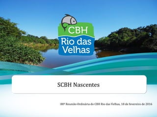 1
SCBH Nascentes
88º Reunião Ordinária do CBH Rio das Velhas, 18 de fevereiro de 2016
 