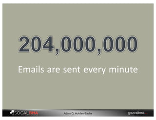 Emails are sent every minute
@socalbma •Adam Q. Holden-Bache
 