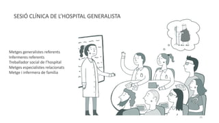 SESIÓ CLÍNICA DE L’HOSPITAL GENERALISTA
Metges generalistes referents
Infermeres referents
Treballador social de l’hospita...
