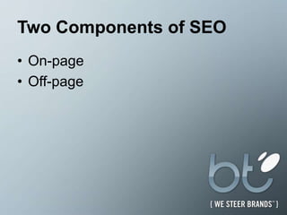 Two Components of SEOOn-page Off-page