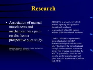 Fighter Pilot TrainingRCT of 10 Naval Fighter Pilots 12 week strength training 2x/wkResults:  Indicated significant improvements in isometric strength and dynamic strength, typically occurring as early as 4 wks and improving throughout 12-wk period.Conclusion:  “These findings have implications for military personnel at risk of neck injury in their occupational activities” Dr. Marcus Taylor, 2006