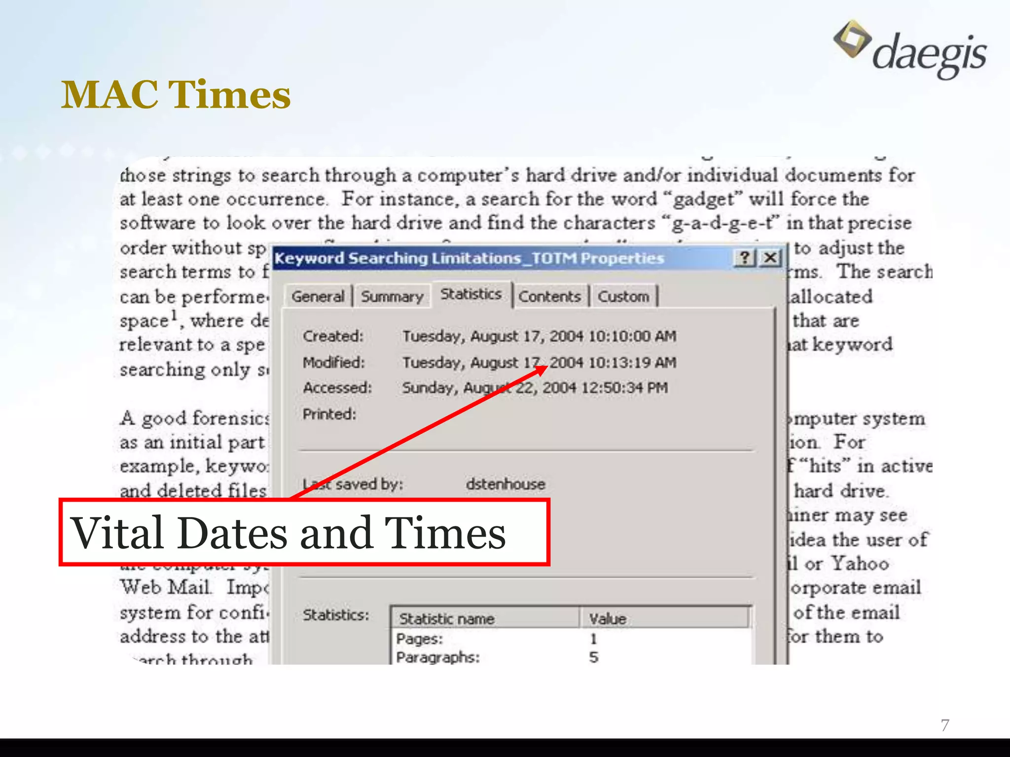 MAC Times




Vital Dates and Times



                        7
 
