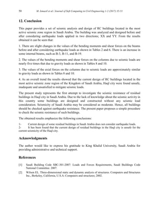 Seismic Analysis and Design of a Multi-Storey Building Located in Haql ...