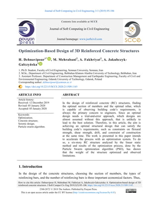 Optimization-Based Design of 3D Reinforced Concrete Structures | PDF