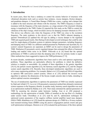Finding Optimum Parameters of Passive Tuned Mass Damper by PSO, WOA ...