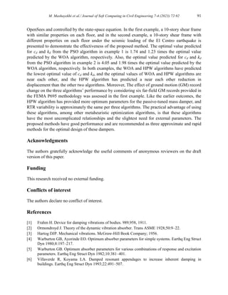 Finding Optimum Parameters of Passive Tuned Mass Damper by PSO, WOA ...
