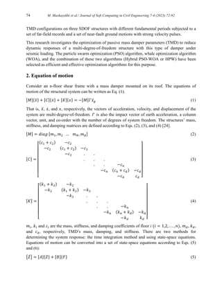 Finding Optimum Parameters of Passive Tuned Mass Damper by PSO, WOA ...