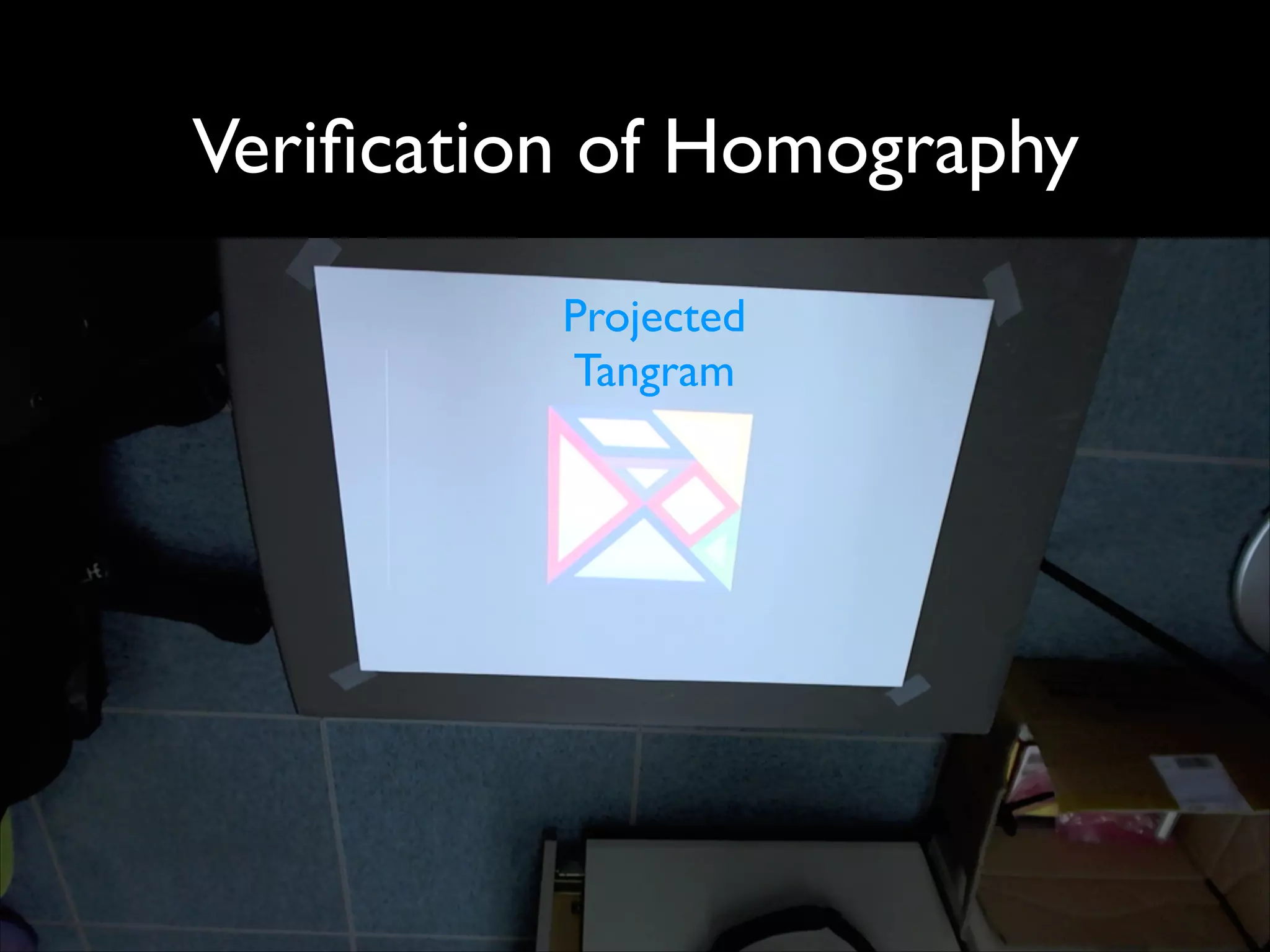 Veriﬁcation of Homography
Projected	

Tangram

 