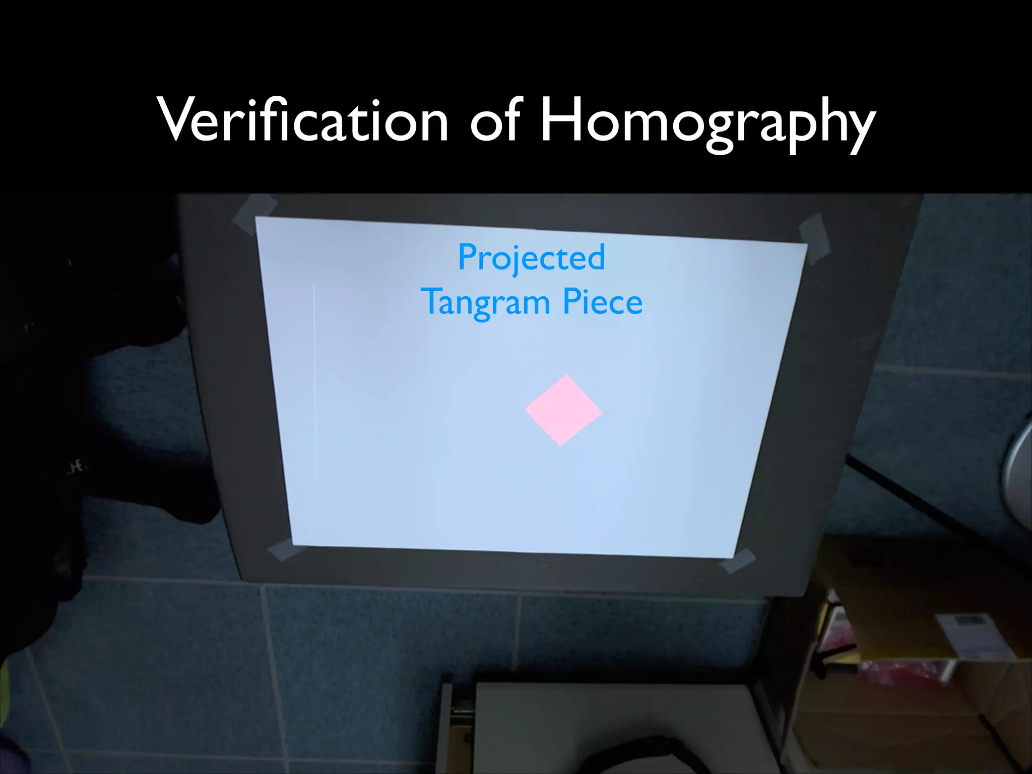 Veriﬁcation of Homography
Projected	

Tangram Piece

 
