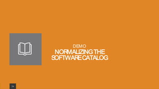 Presentation to Joe Smith26 Presentation to Joe Smith26
NORMALIZINGTHE
SOFTWARECATALOG
DEMO
 