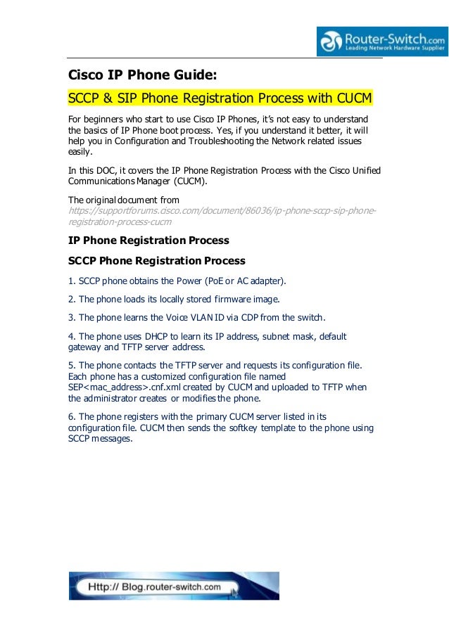 Sccp & sip phone registration process with cucm