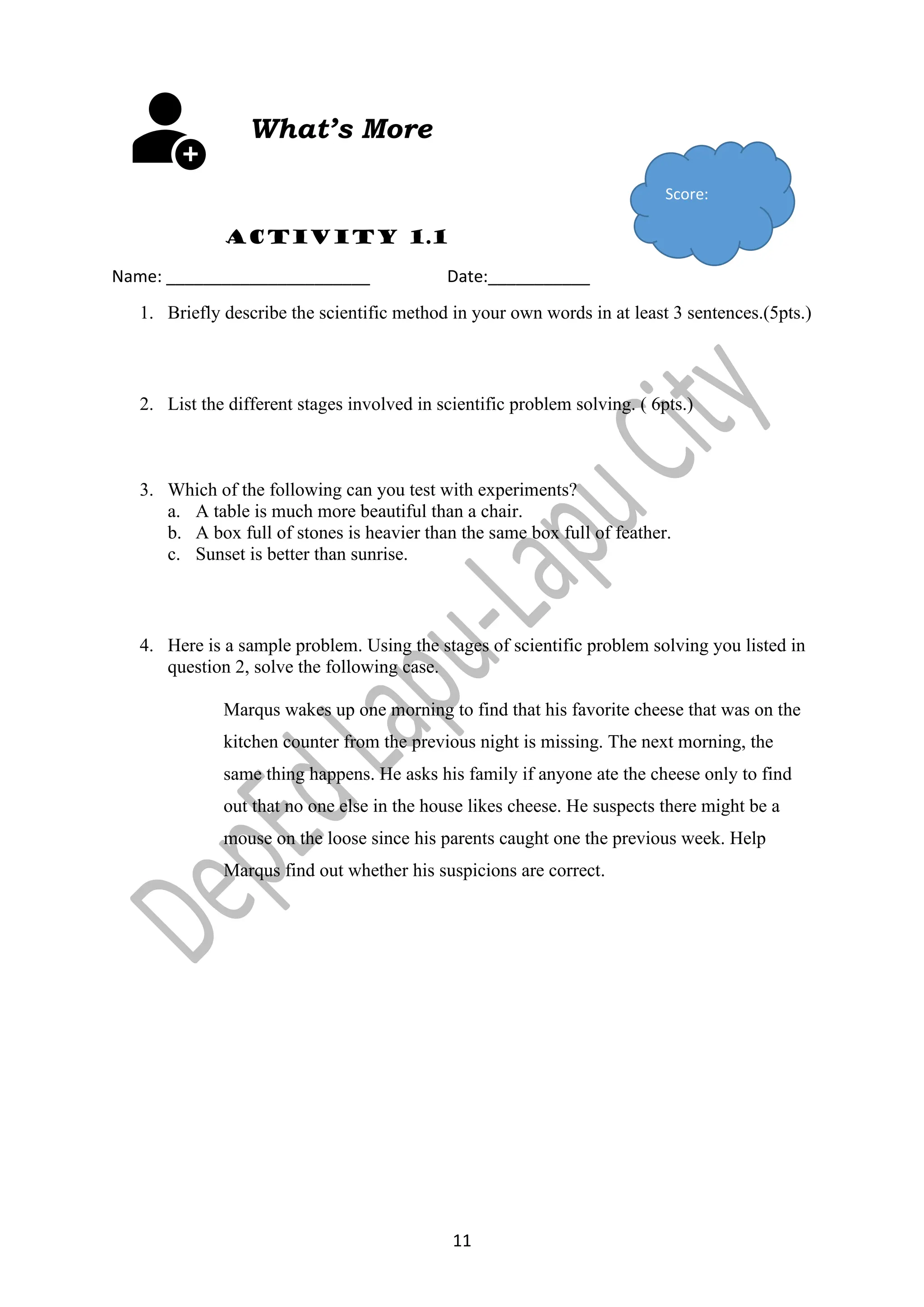 (SCC) RESEARCH7 Q1 W1.pdf its scientific methods for grade 7 learners | PDF