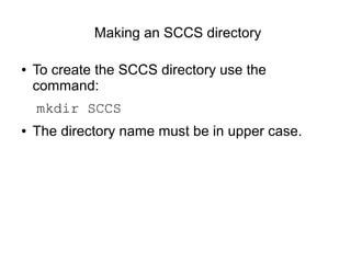 Source Code Control System (SCCS) | PPT