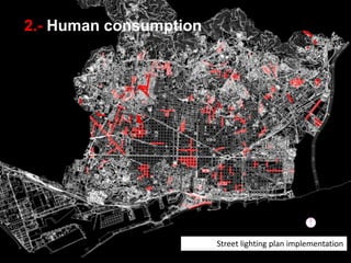 2.- Human consumption
Street lighting plan implementation
 