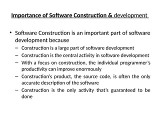 intro Software Development and Construtions | PPTX
