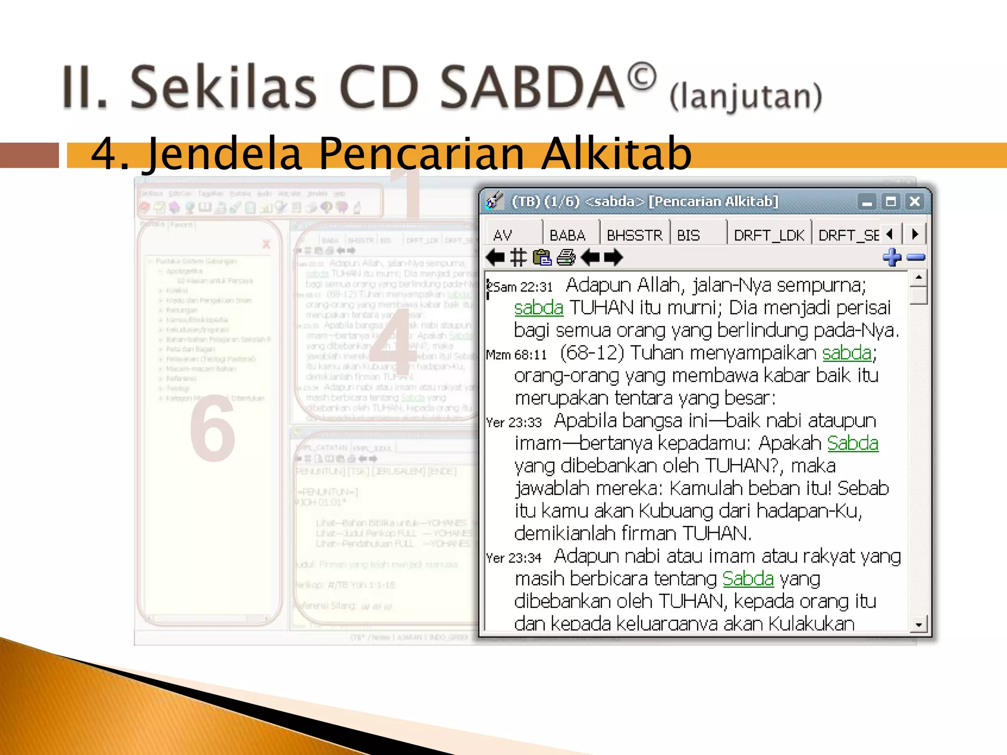 14. JendelaPencarianAlkitab23465II. Sekilas CD SABDA© (lanjutan)