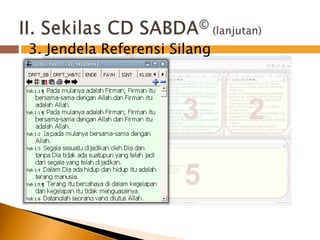 II. Sekilas CD SABDA© (lanjutan)13. JendelaReferensiSilang23465