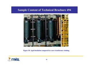 Sample Content of Technical Brochure 494
Sample Content of Technical Brochure 494
Figure 18: Aged insulation compared to a new transformer winding.
16
 