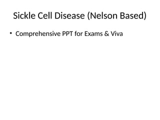 Comprehensive Overview of Sickle Cell Disease: Genetics ...