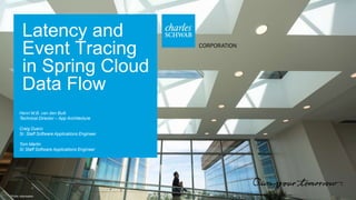 Latency and
Event Tracing
in Spring Cloud
Data Flow
Henri M.B. van den Bulk
Technical Director – App Architecture
Craig Du...