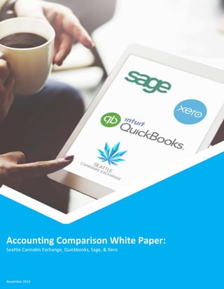 1
Introduction
Accounting Comparison White Paper:
Seattle Cannabis Exchange, Quickbooks, Sage, & Xero
November 2016
 