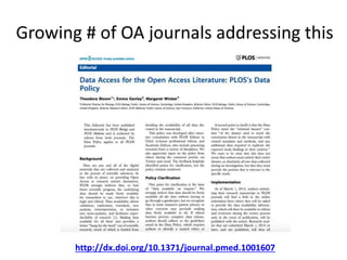 Growing # of OA journals addressing this
http://dx.doi.org/10.1371/journal.pmed.1001607
 