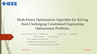 Moth flame optimization technique for solving real challenges | PPTX