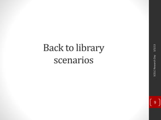 Back to library
scenarios
3/5/13SCELCResearchDay
9
 