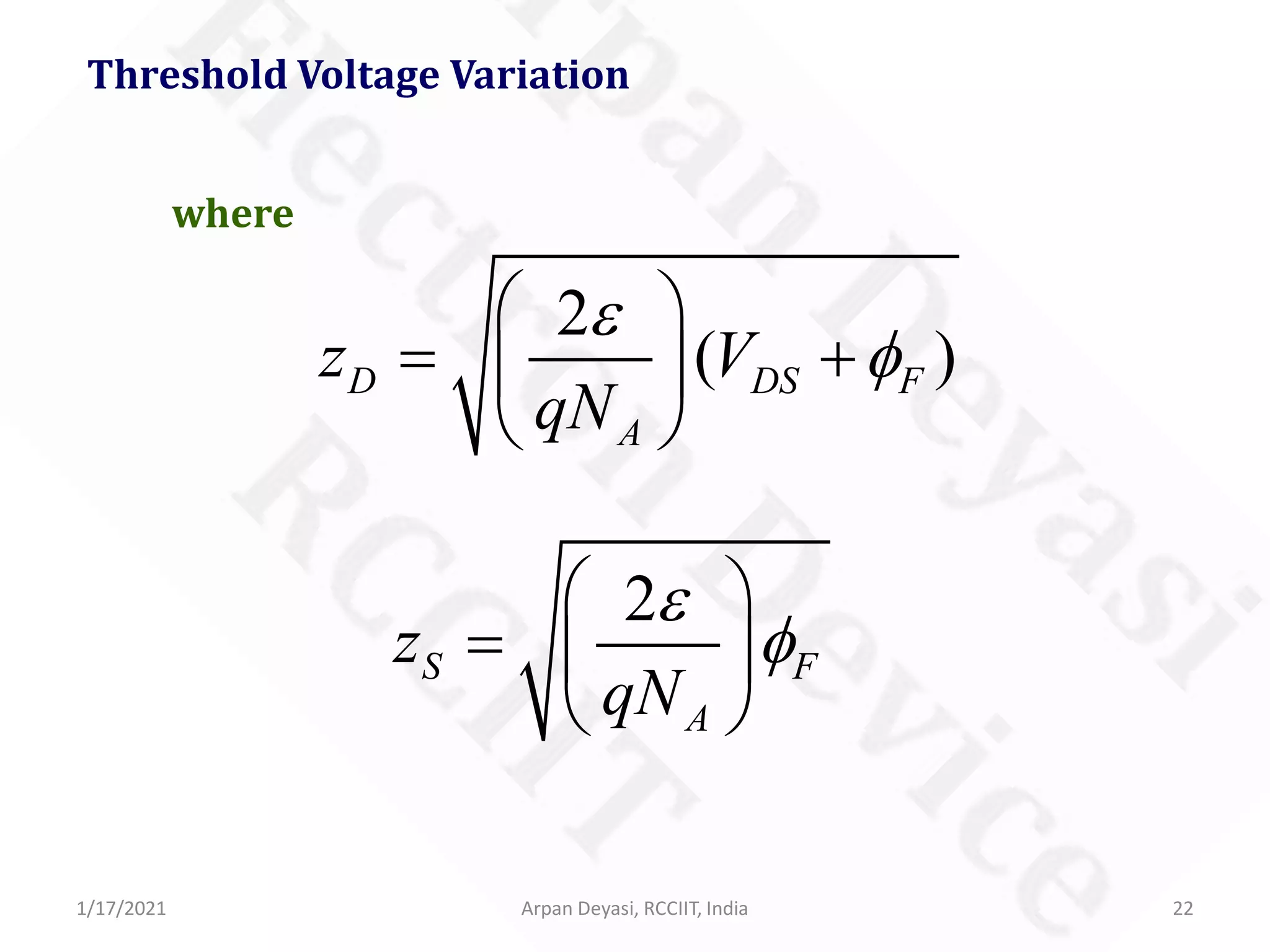 Short-Channel Effects in MOSFET