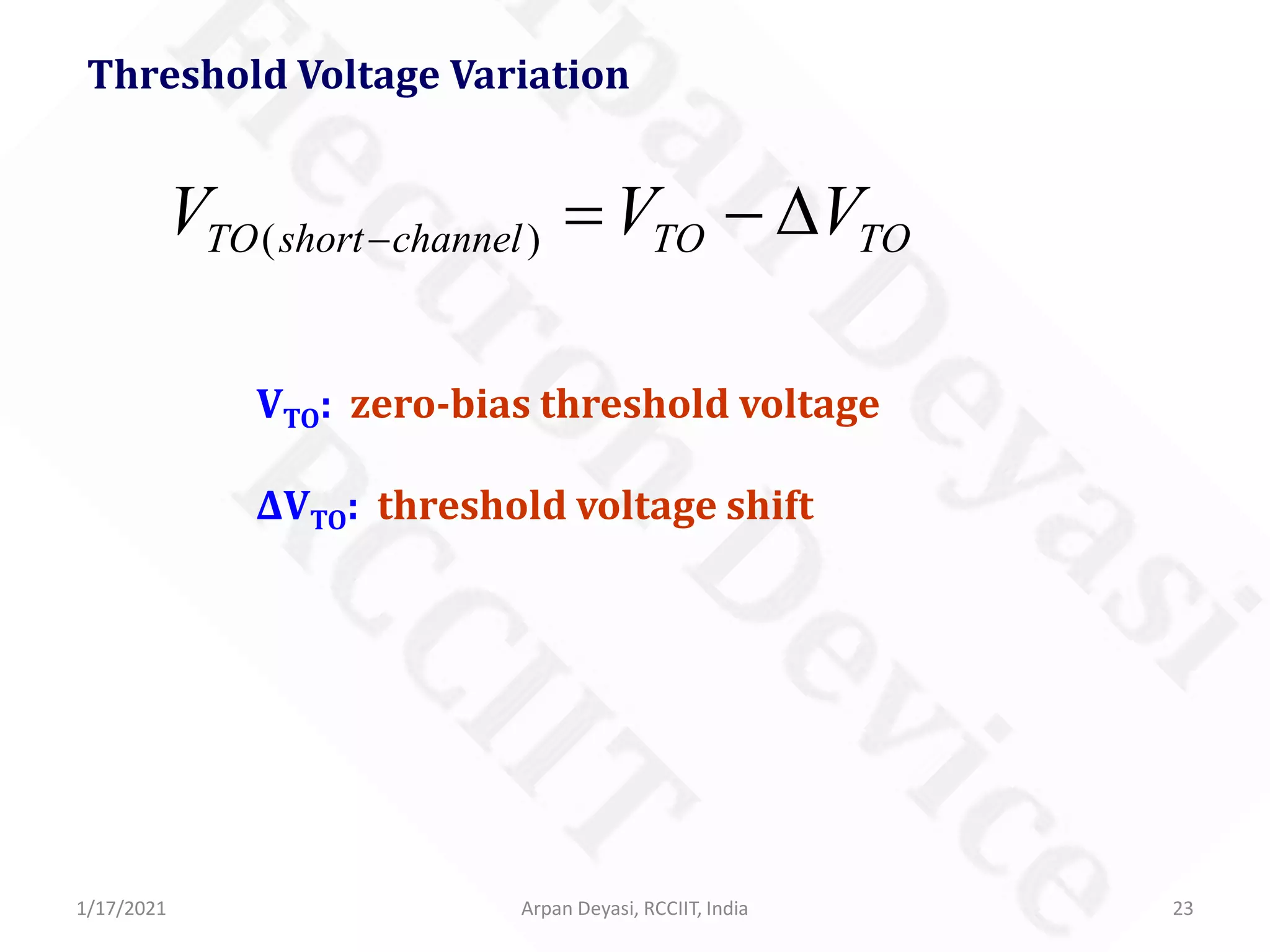 Short-Channel Effects in MOSFET