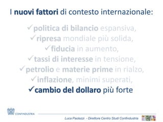 Luca Paolazzi - Direttore Centro Studi Confindustria
cambio del dollaro più forte
I nuovi fattori di contesto internazion...