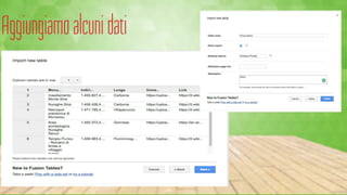 Scenari d'uso collaborativi con la Google Fusione Tables