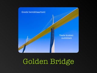 Golden Bridge Goede bereikbaarheid Vaste kosten  mobiliteit 