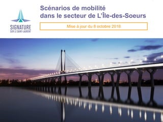 Projet de corridor du nouveau pont Champlain
Scénarios de mobilité
dans le secteur de L’Île-des-Soeurs
Mise à jour du 8 octobre 2018
 