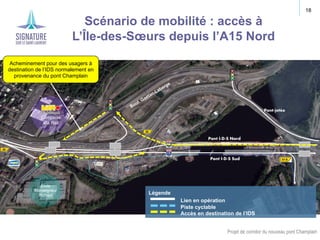 Projet de corridor du nouveau pont Champlain
Légende
Lien en opération
Piste cyclable
Accès en destination de l’IDS
Pont I...