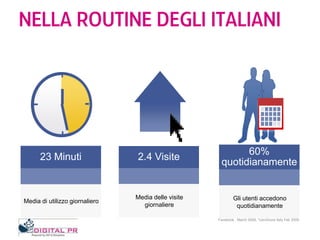 NELLA ROUTINE DEGLI ITALIANI




                                                            60%
      23 Minuti          ...