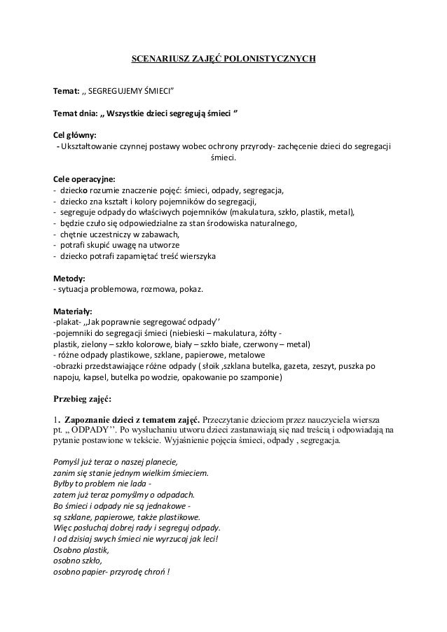 Dinozaury Scenariusz Zajęć Dla Dzieci Scenariusz zajęć polonistycznych