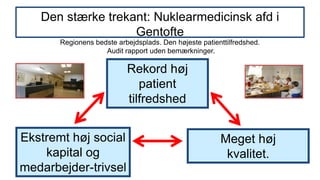 Den stærke trekant: Nuklearmedicinsk afd i Gentofte 
Rekord høj patient tilfredshed 
Ekstremt høj social kapital og medarb...